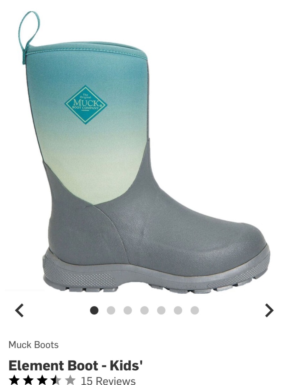 Muck Boot Kids' Element Boot - Teal Gradient & Gray